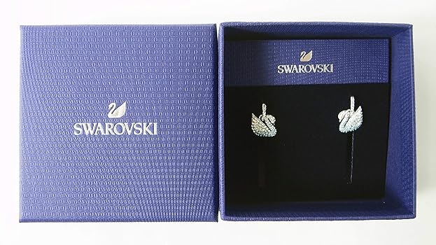 Swarovski 【ブルークリスタル】白鳥モチーフ　フープタイプピアス Swarovski 【ブルークリスタル】白鳥モチーフ フープタイプ